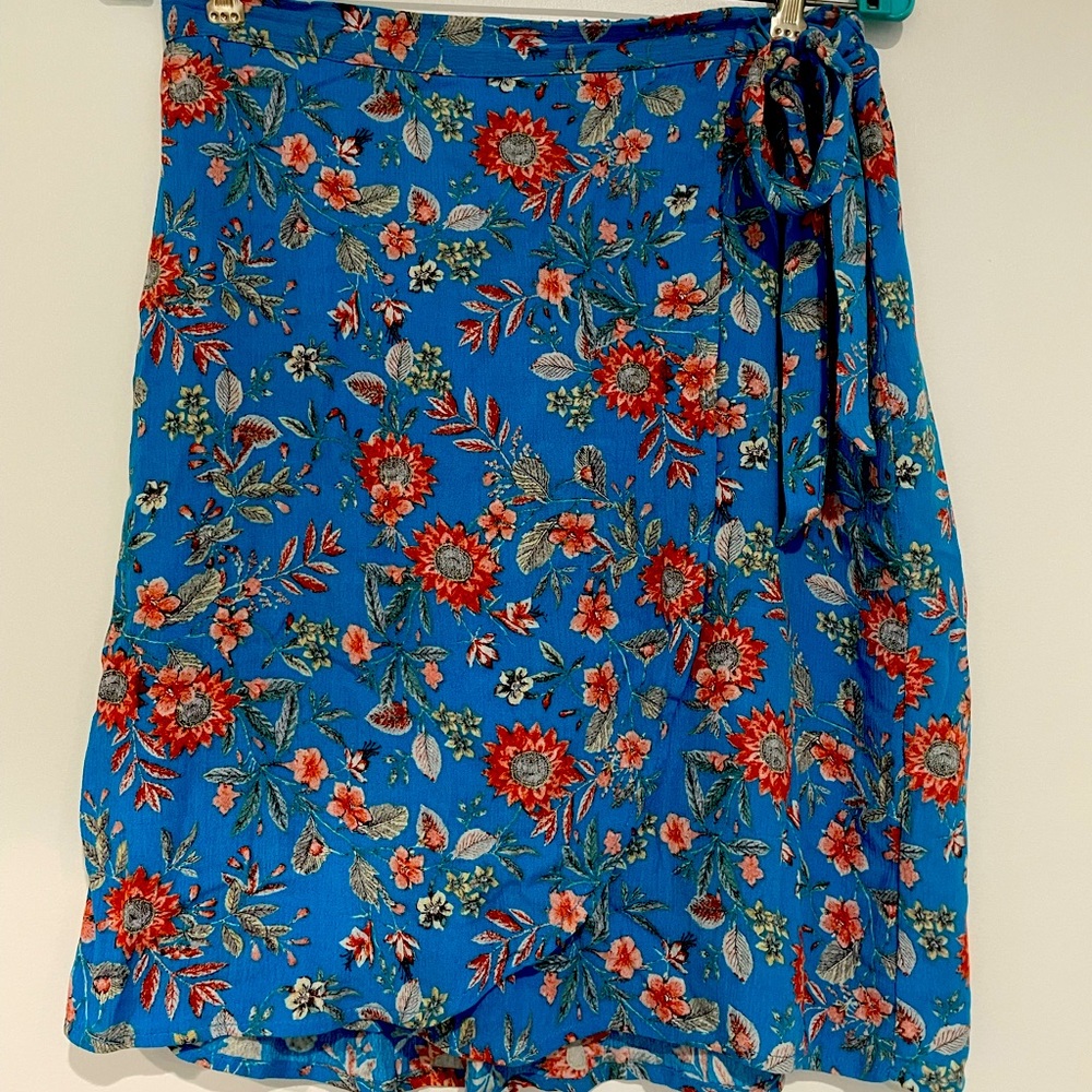 Xhilaration Floral Faux Wrap Skirt
